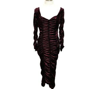 Rubie's  Goth  Burgundy Stretchy Velvet Coffin Dress Medium  EUC